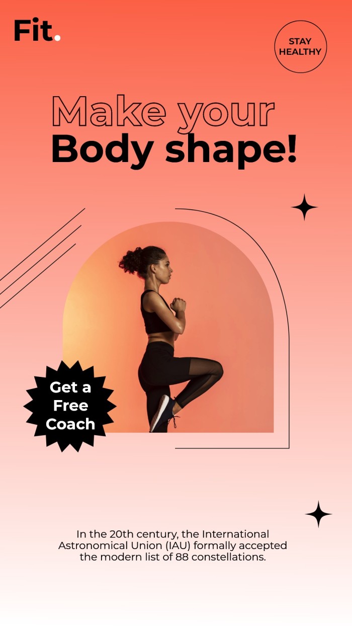 Free Orange Personal Trainer Instagram Story Template