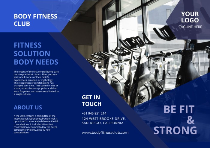 Personal Trainer Brochure templates to desing online