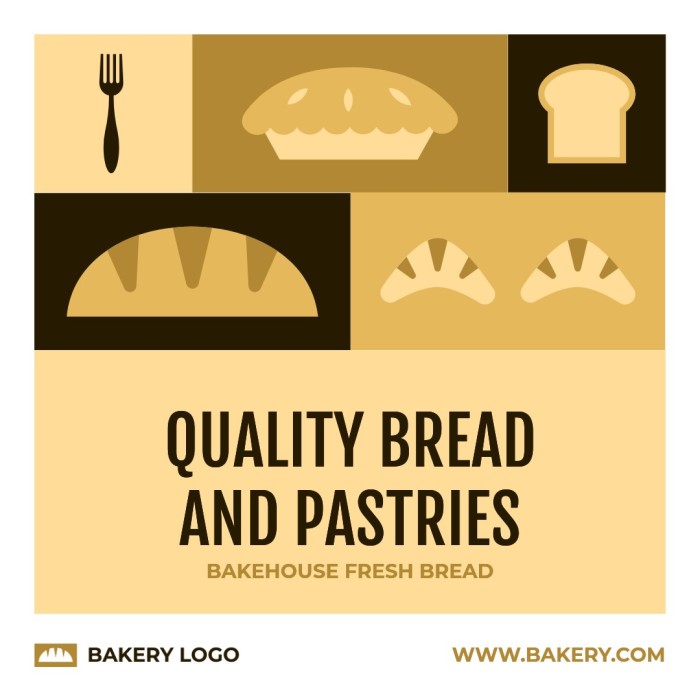 Duotone Flat Bakery Pastries and Cakes Instagram Post template