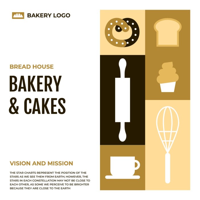 Duotone Flat Bakery Pastries and Cakes Instagram Post template