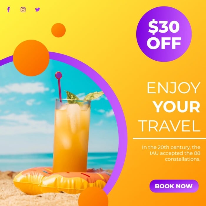 Travel Agency Instagram Post templates to desing online