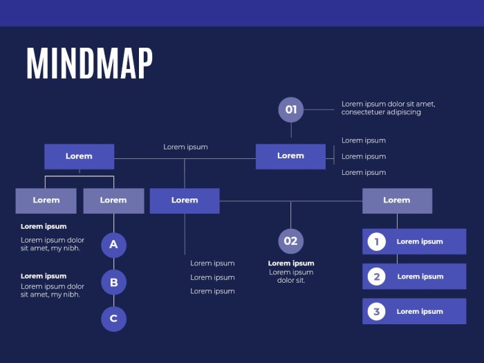 Monocolor Blue Mind Map template