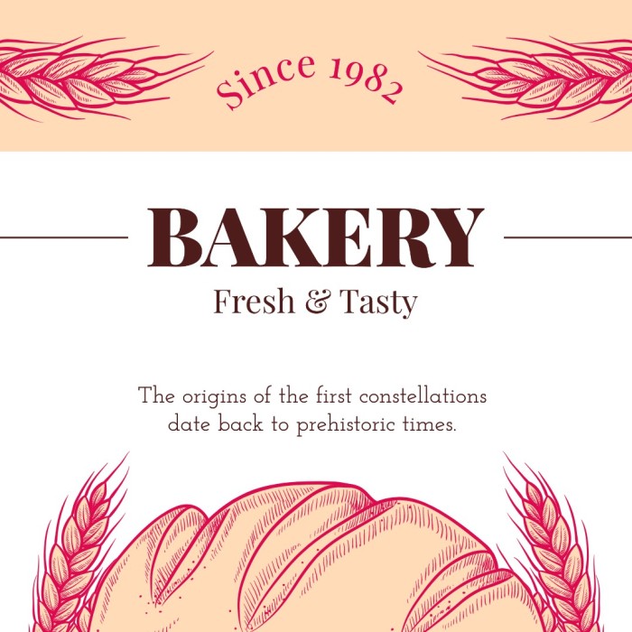 Hand-drawn Fresh Baked Homemade Bakery Instagram Post template