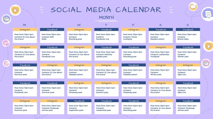 Social Media Content Calendar For Nonprofits prntbl