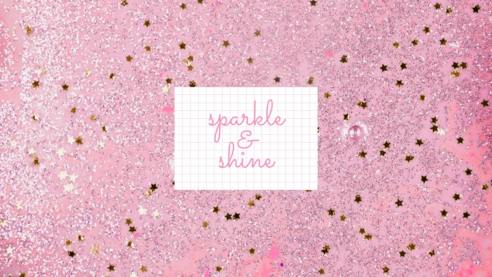 Design free Cute Pink Glitter And Stars Desktop Wallpaper