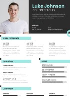 Free Resumes templates to design - Professional Geometric Luke College Teacher School Resume R 1936309542page1 Thumb 