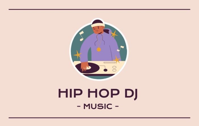 Pastel Hip hop DJ Business Card template