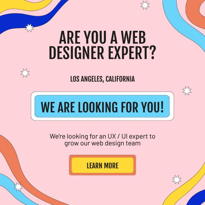 Creative We Are Hiring Instagram Post template