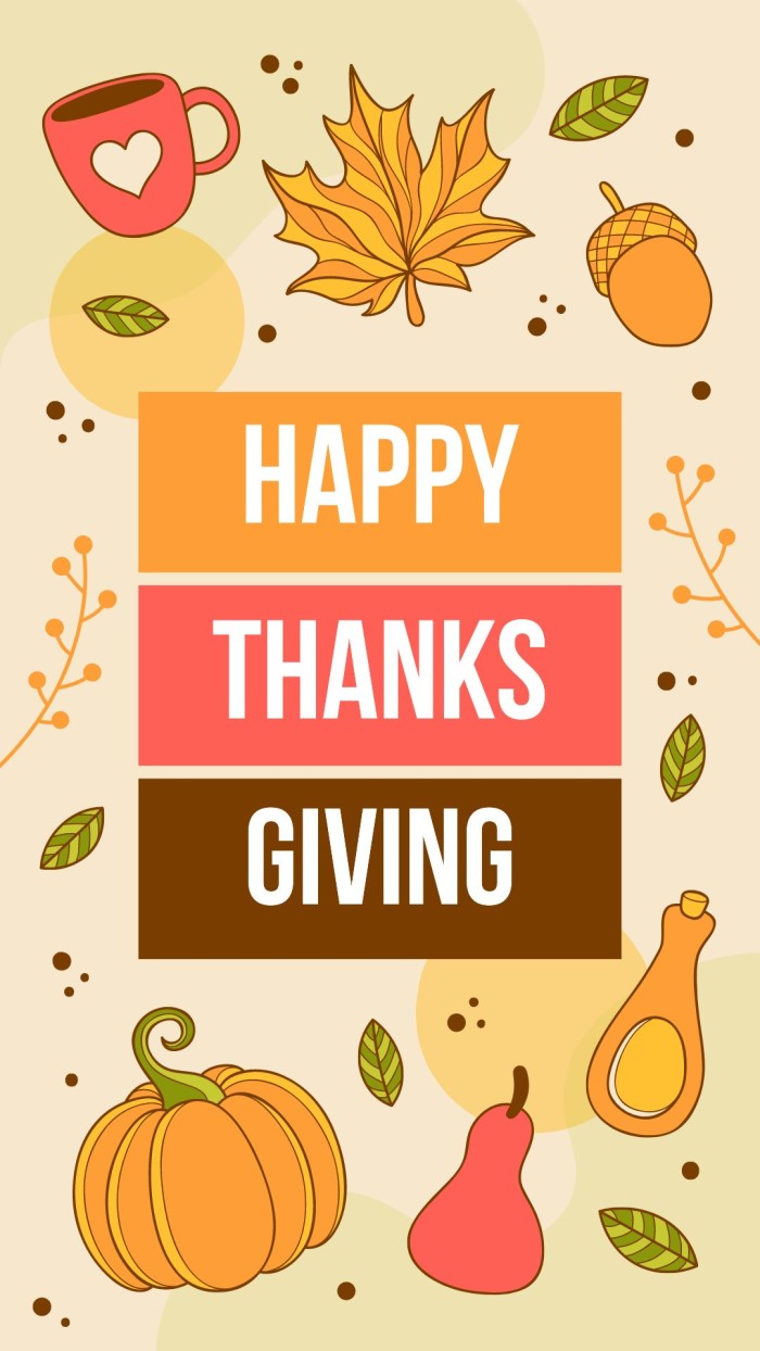 Hand-drawn Leaves Yellow Thanksgiving Instagram Story template