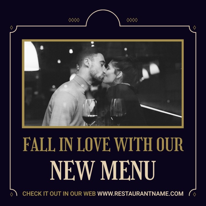 Vintage Elegant Linear Restaurant Facebook Post template