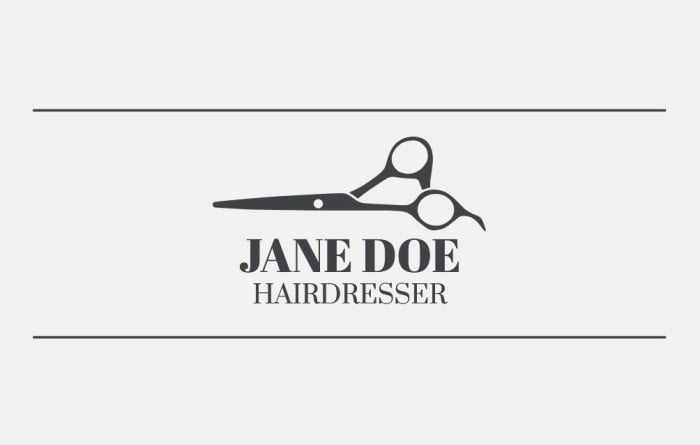 Minimalist Jane Doe Hairdresser Business Card template