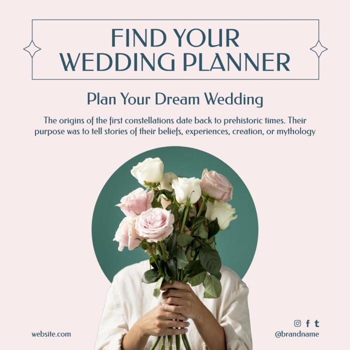 Creative Wedding Planners Specialists Facebook Post template