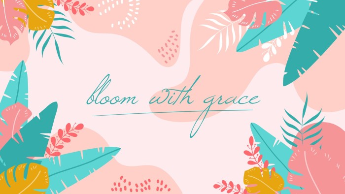 Floral background with positive quote template