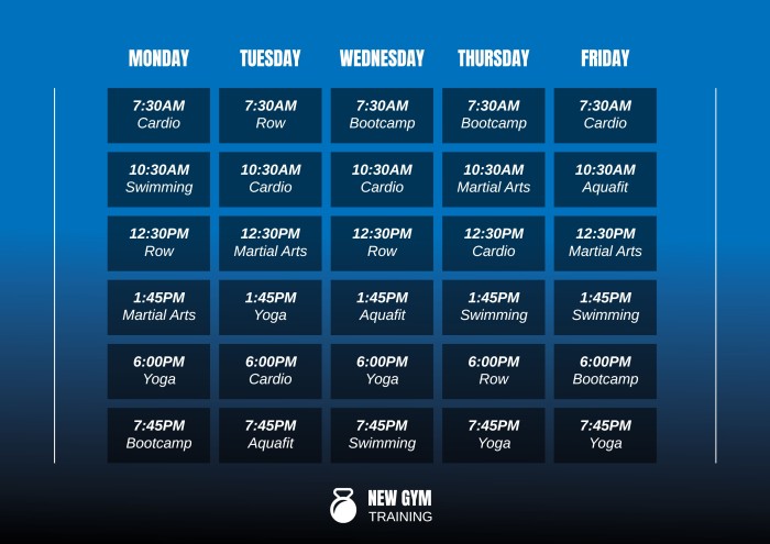 Modern Gradient New Gym Schedule