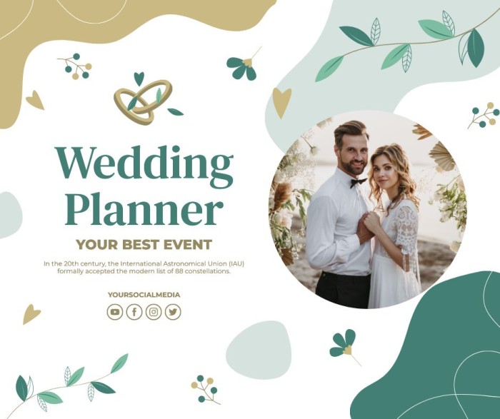 Wedding Planner Facebook Post templates to desing online