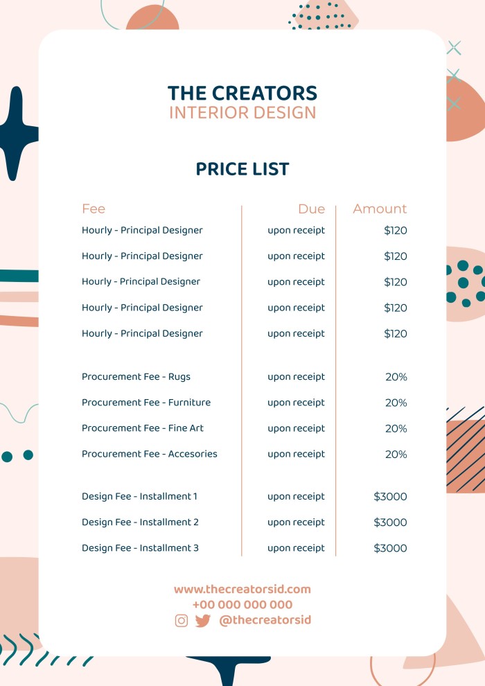 Interior Design List Template Infoupdate Interior Design List Template Infoupdate