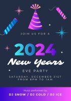Modern Gradient New Year's Eve Party Invitation Template