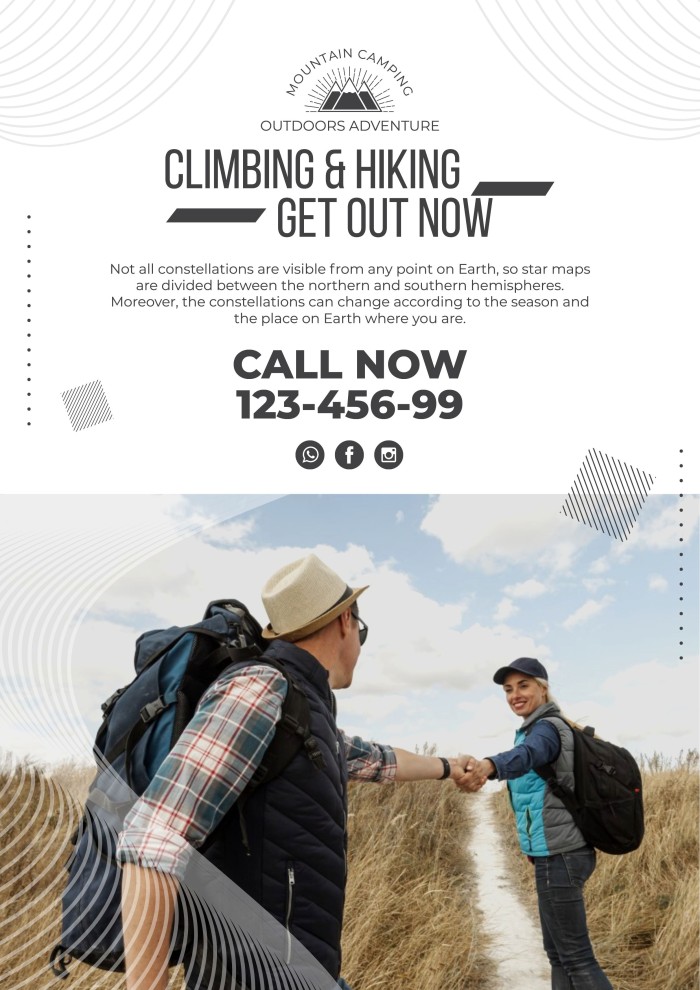 Waves Mountain Camping Climbing & Hiking Poster