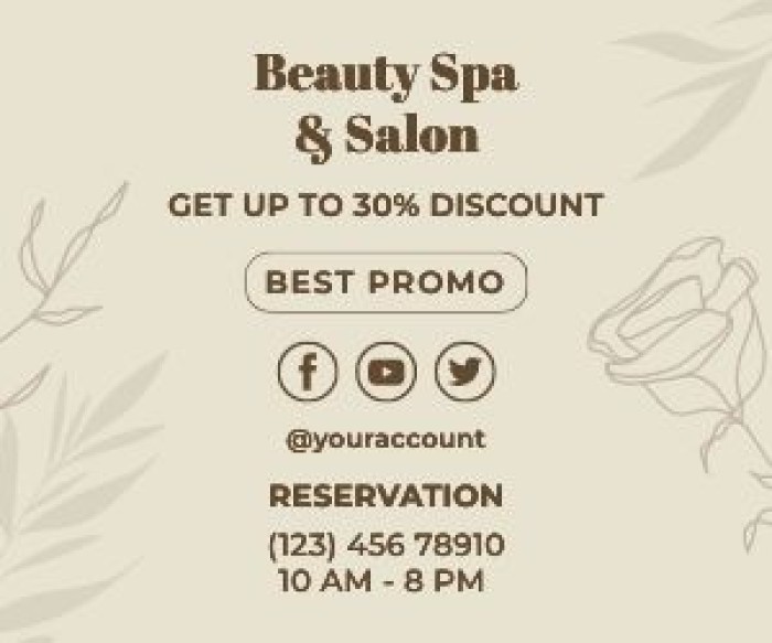 Minimalist Elegant Cream IB Spa Banner template