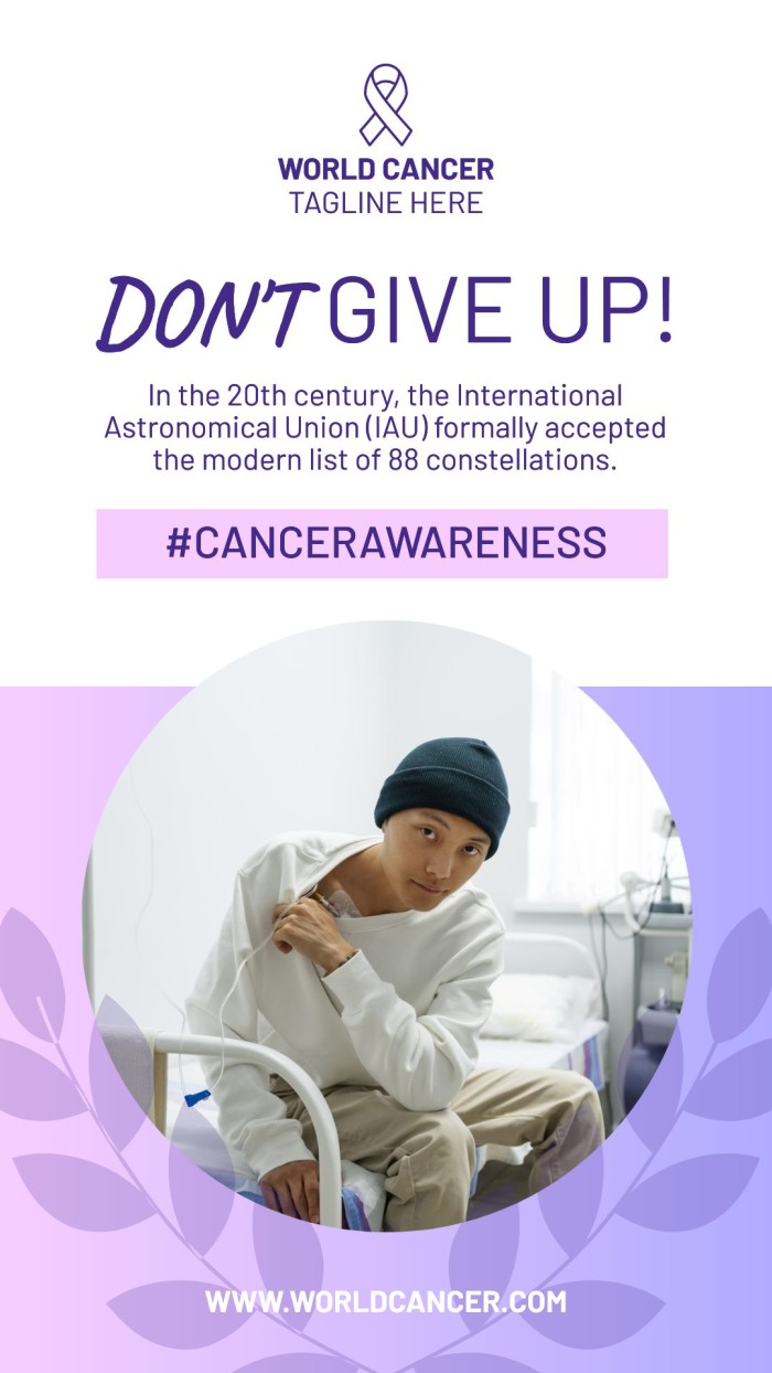 Gradient Duotone Cancer Awareness Month Instagram Story template