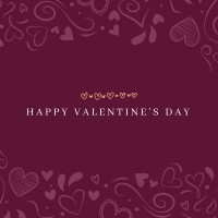 Publicación en Facebook de San Valentín elegante con garabatos Plantilla