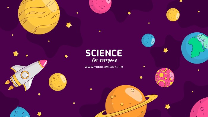 Linear Hand-drawn Science & Galaxy Youtube Banner template