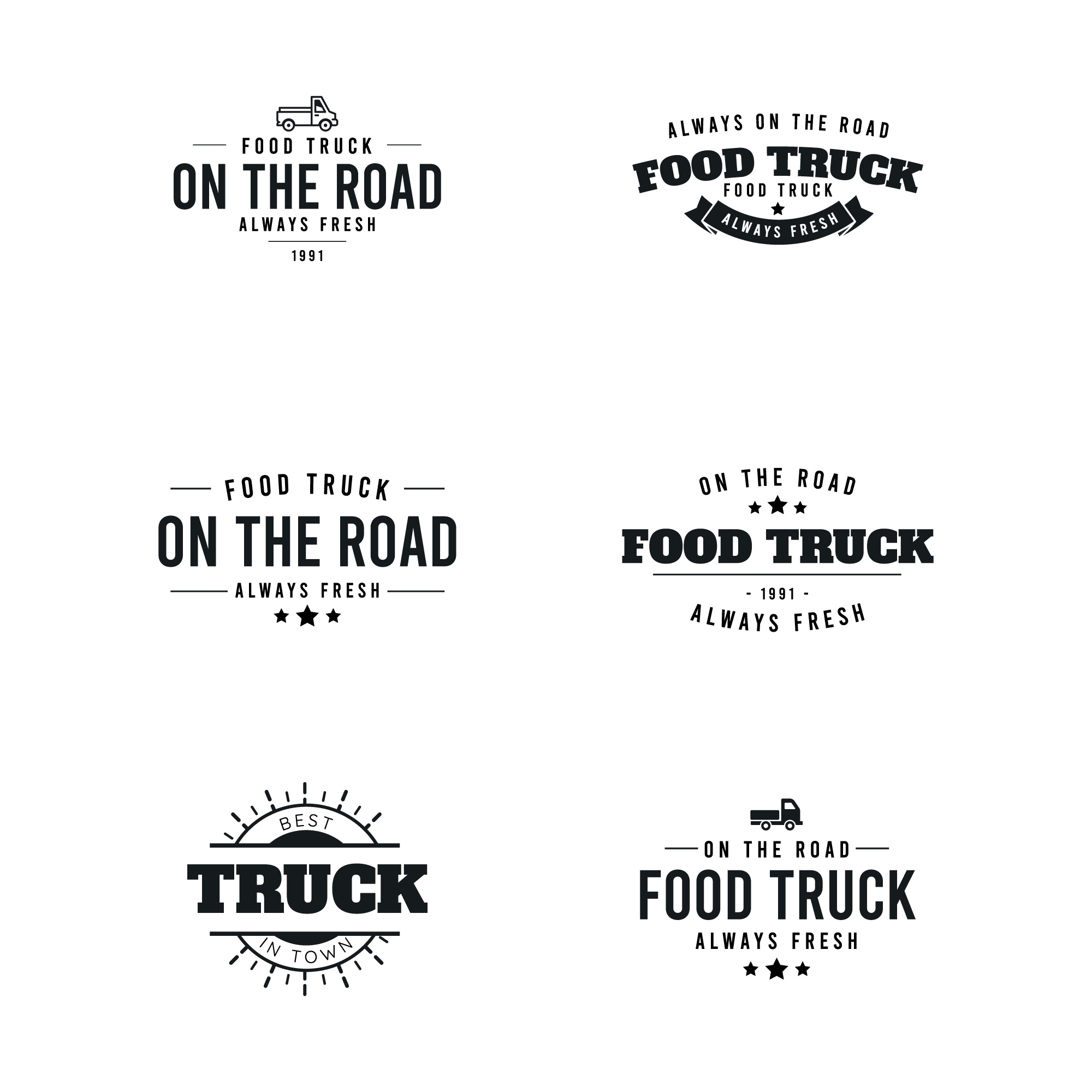 Logo Retro de Food Truck En el camino template