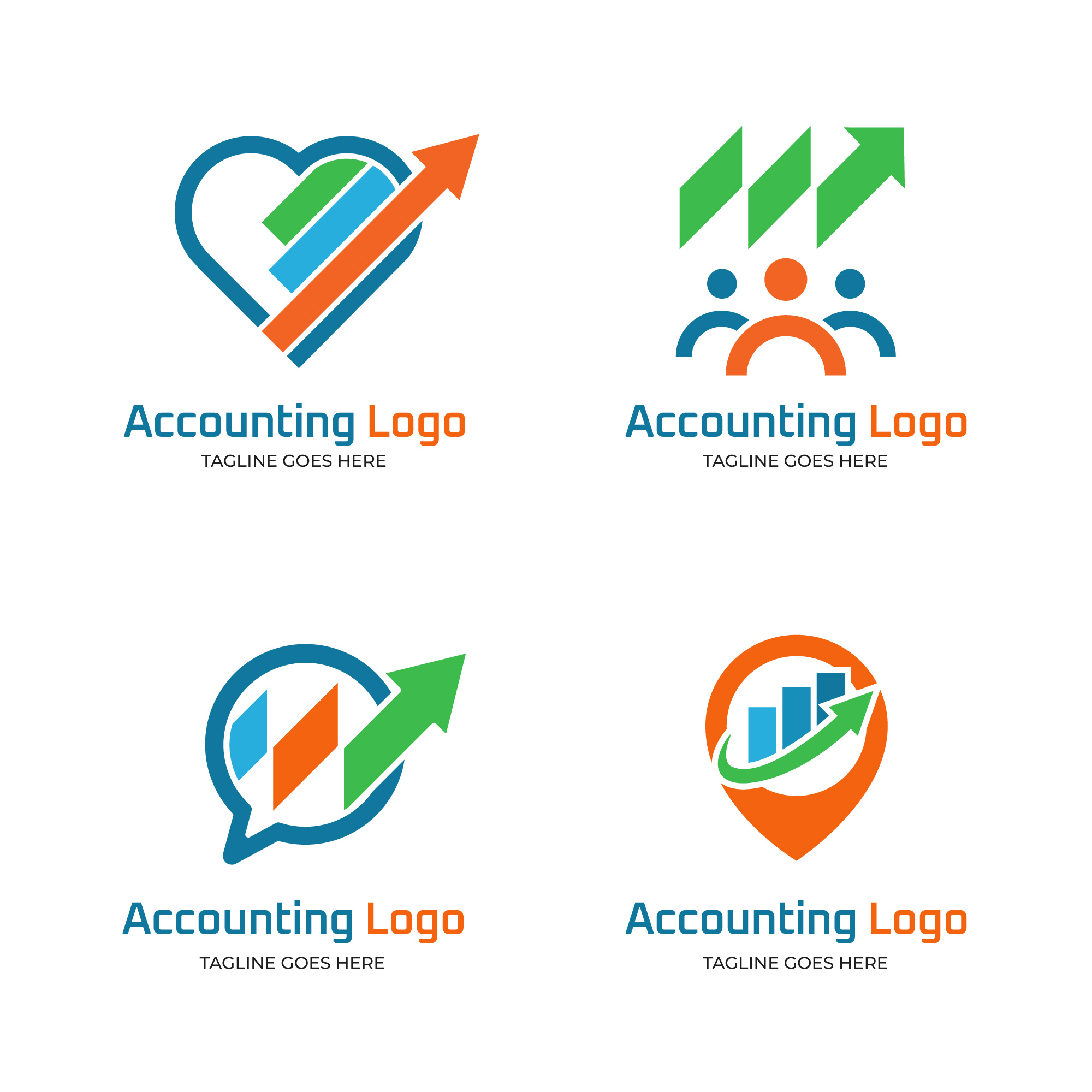 Logotipo simple y plano de contabilidad template