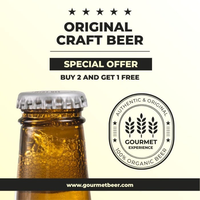 Anuncio de Facebook para cervecería Organic Beer profesional