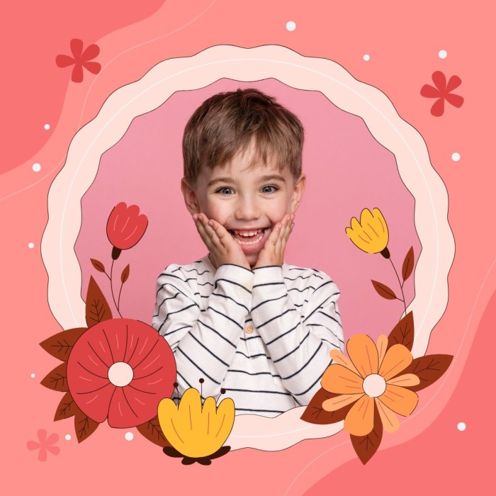 Free Floral Colorful Frame Instagram Post template