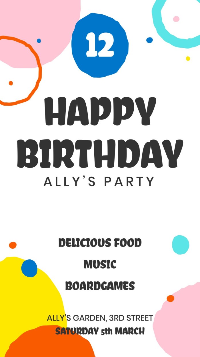 Historia de Instagram colorida Cumpleaños de Ally template