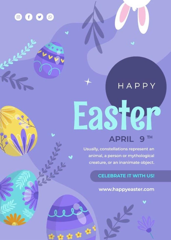 Hand-drawn Celebrate Easter with Us Invitation template