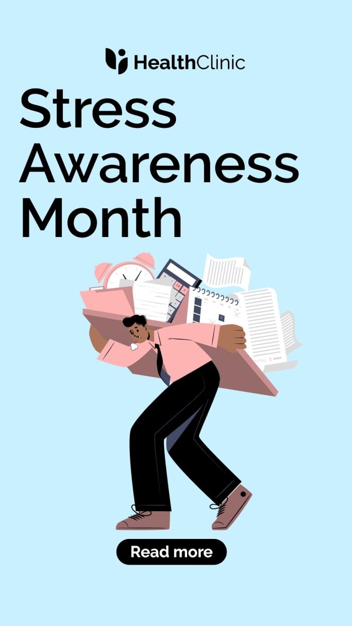 Hand-drawn Pastel Stress Awareness Month Instagram Story template