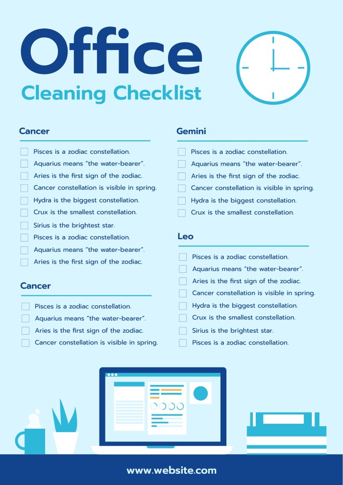 Printable Office Cleaning Check List