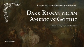 Presentación Romanticismo Oscuro Vintage Ornamental Gótico Americano Plantilla