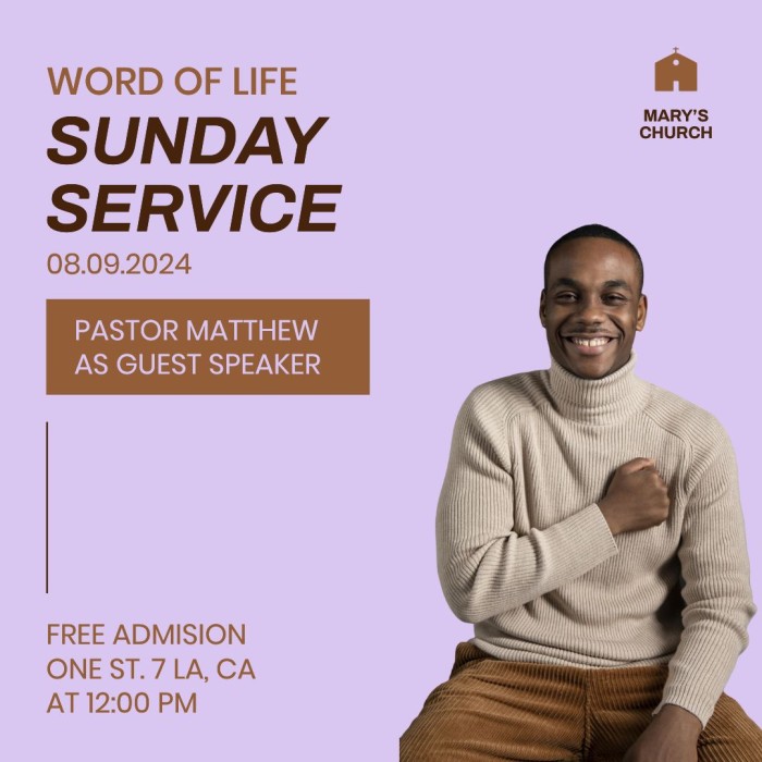 Pastel Word of Life Church Event Instagram Post template