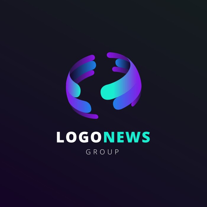 Logo gradiente para agencia de noticias template