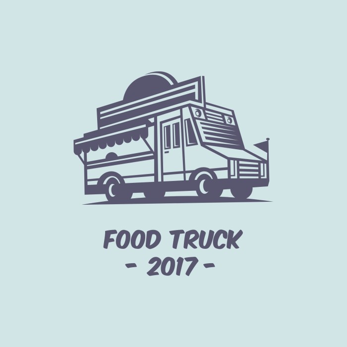 Retro Duotone The Taste Food Truck Logo template