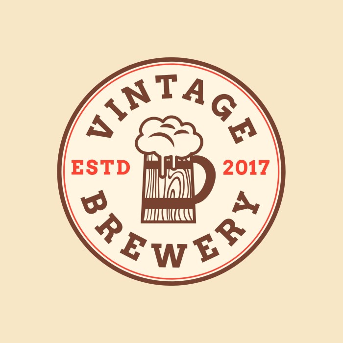 Logo para cervecería Classic Beer Brewery vintage template