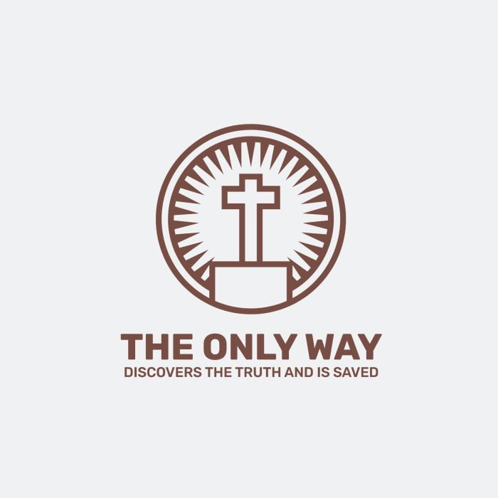 Monocolor Linear The Only Way Church Logo template