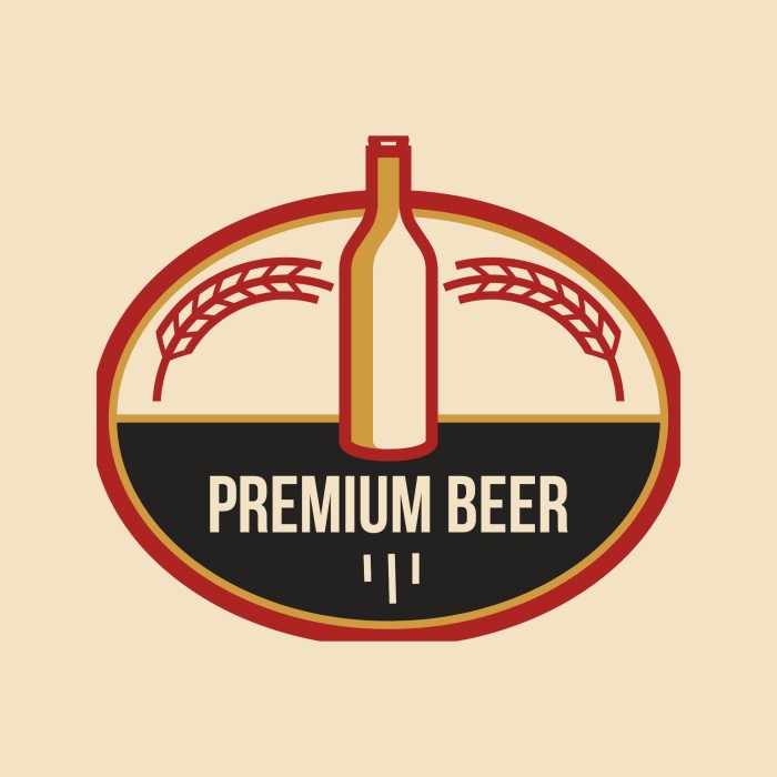 Logotipo de la Mejor Cervecería Premium bicolor lineal template