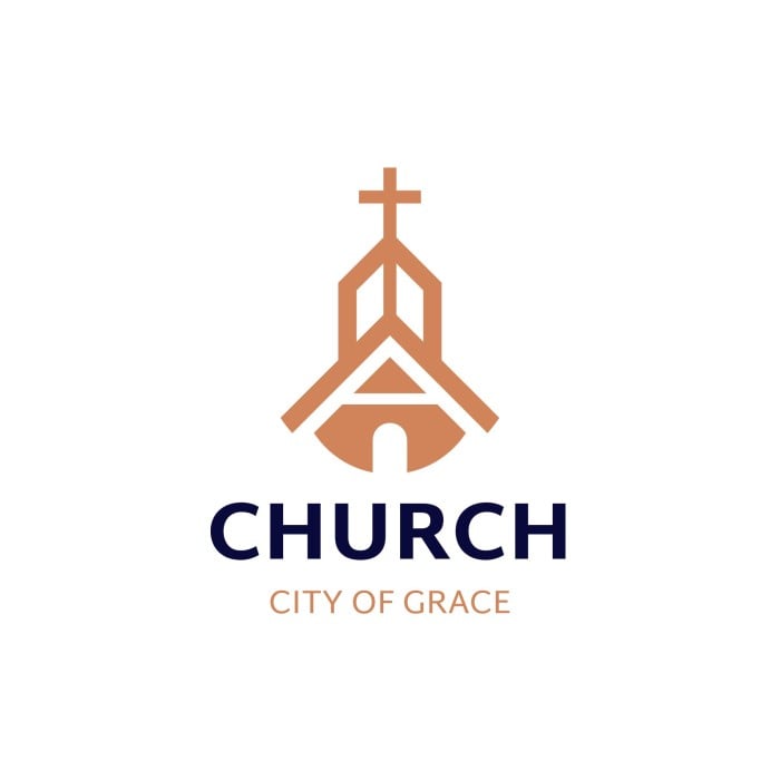 Logotipo simple de la Iglesia Duotone City of Grace template