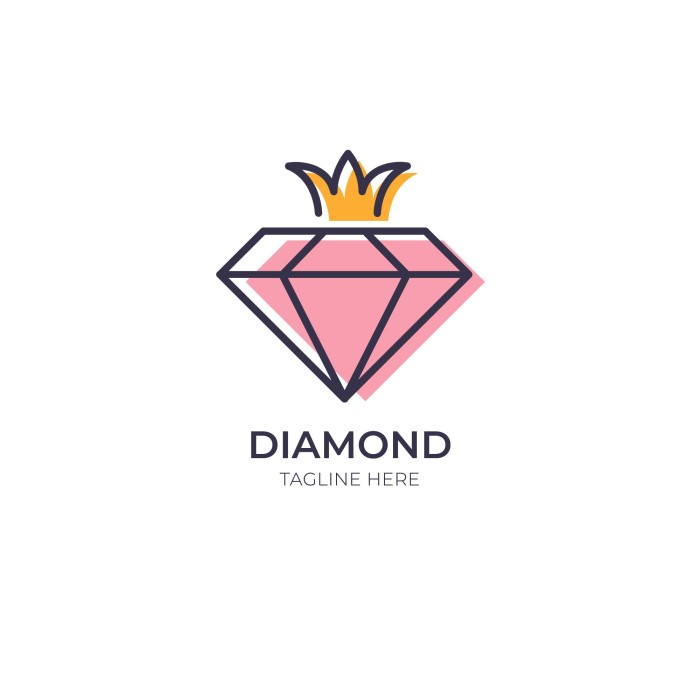 Logotipo de joyería de diamante lineal template