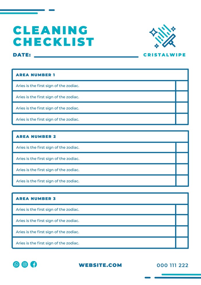 Cleaning Crew Checklist