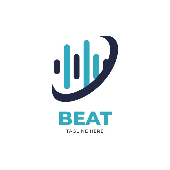 Retro Flat DJ Music Beat logo template