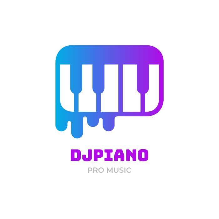 Gradient DJ Piano Logo template