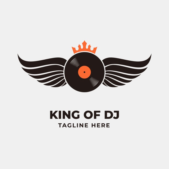 Modern Flat Kings of Music DJs Logo template