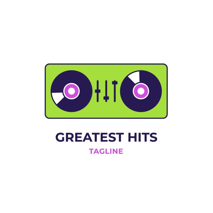 Retro DJ Greatest Hits Logo template