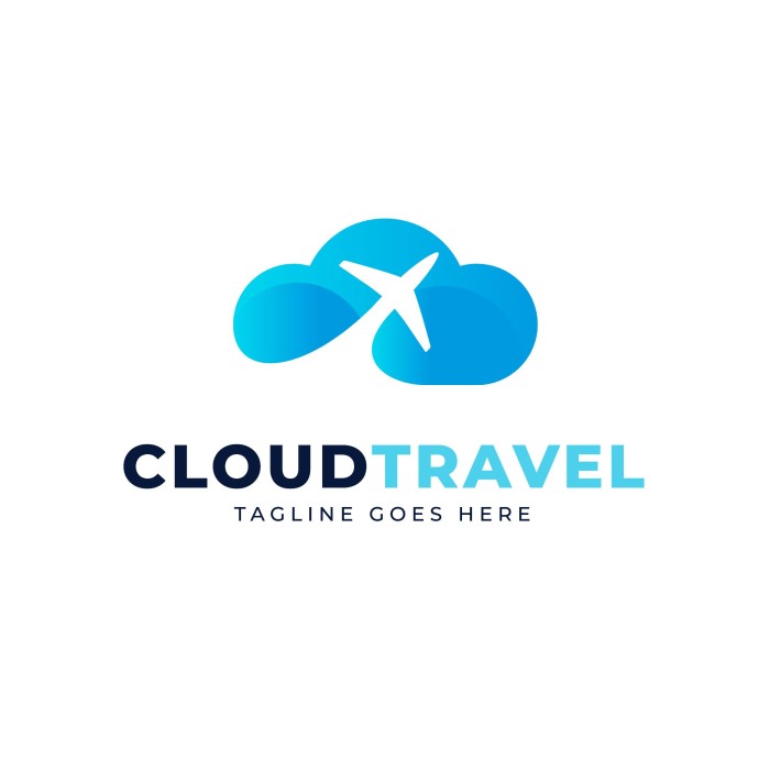 Cool Blue Travel Agency Logo template