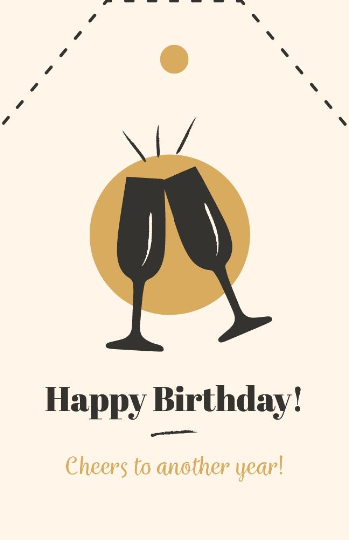 Edit this Hand-drawn Elegant Cheers Happy Birthday Gift Tag layout ...